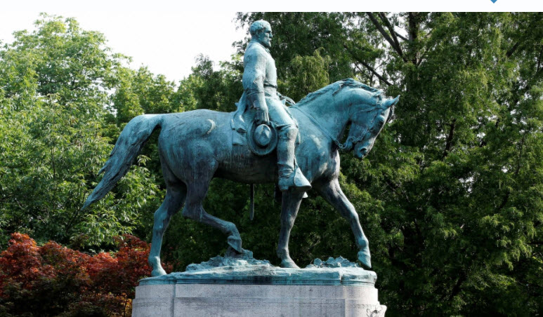 Robert E Lee statue in Charlottesville Virginia. Credit Joshua Roberts Reuters