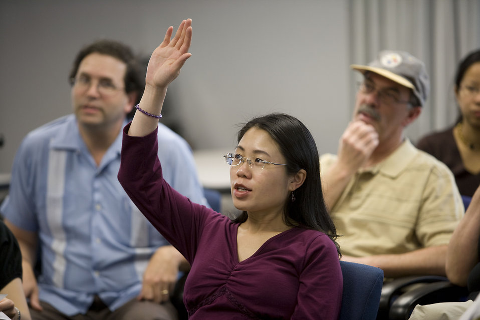 question at community meeting